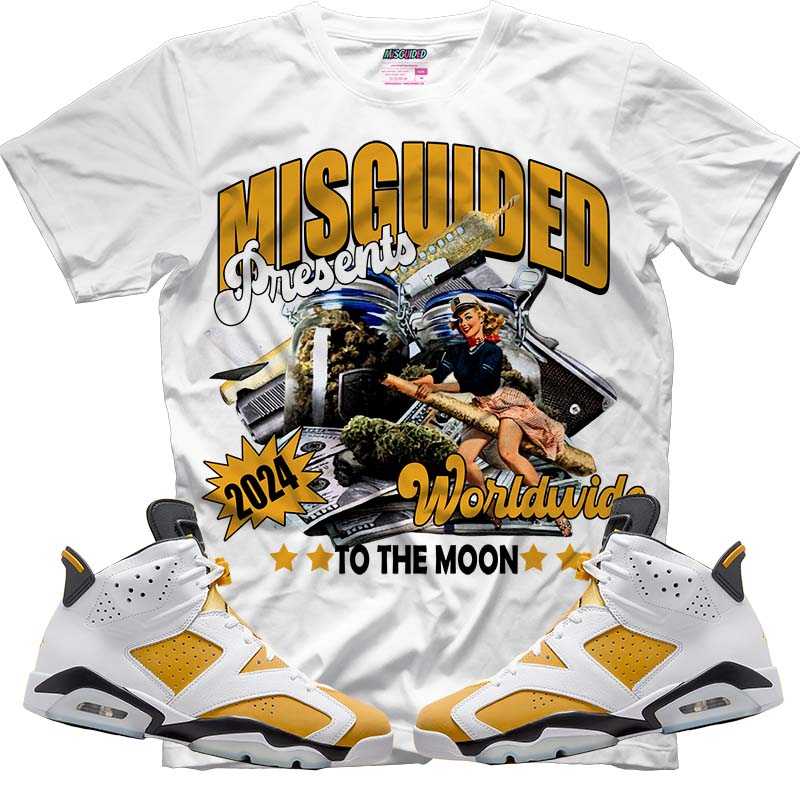 To The Moon (Air Jordan 6 Retro High OG Yellow Ochre) T-Shirt - Misguided