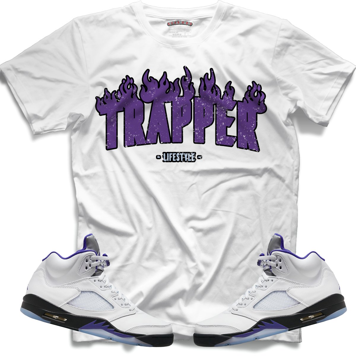 Trapper Lifestyle (Retro 5 Concord) T-Shirt - White - Misguided