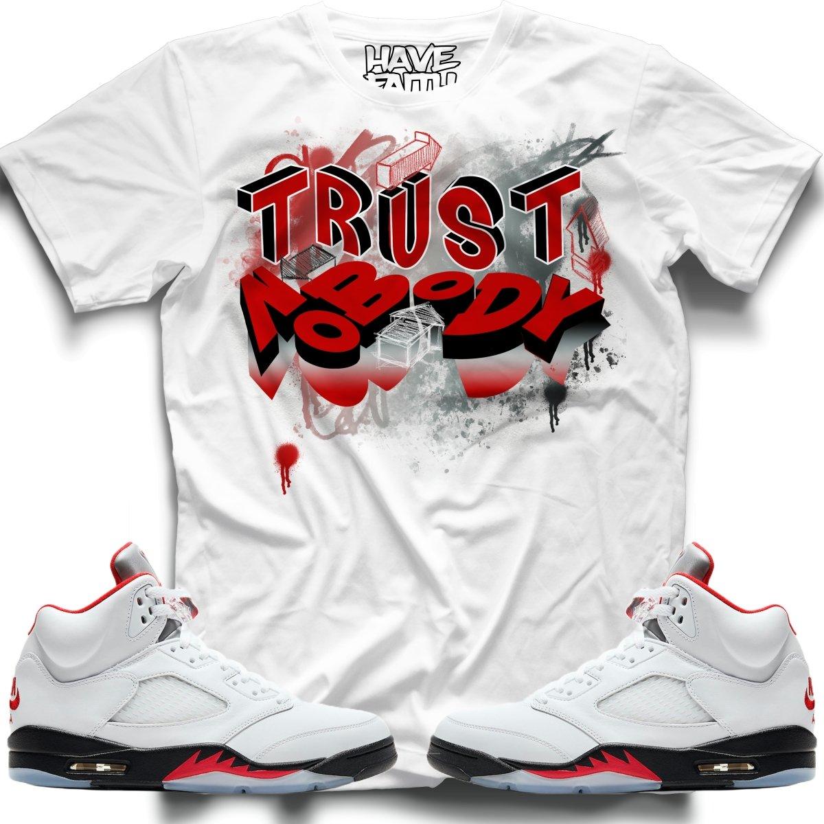 Trust Nobody (Fire Red Retro 5s) T-Shirt - Misguided