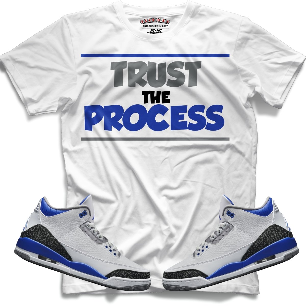 Trust the process (Retro 3 Racer Blue) T-Shirt - Misguided