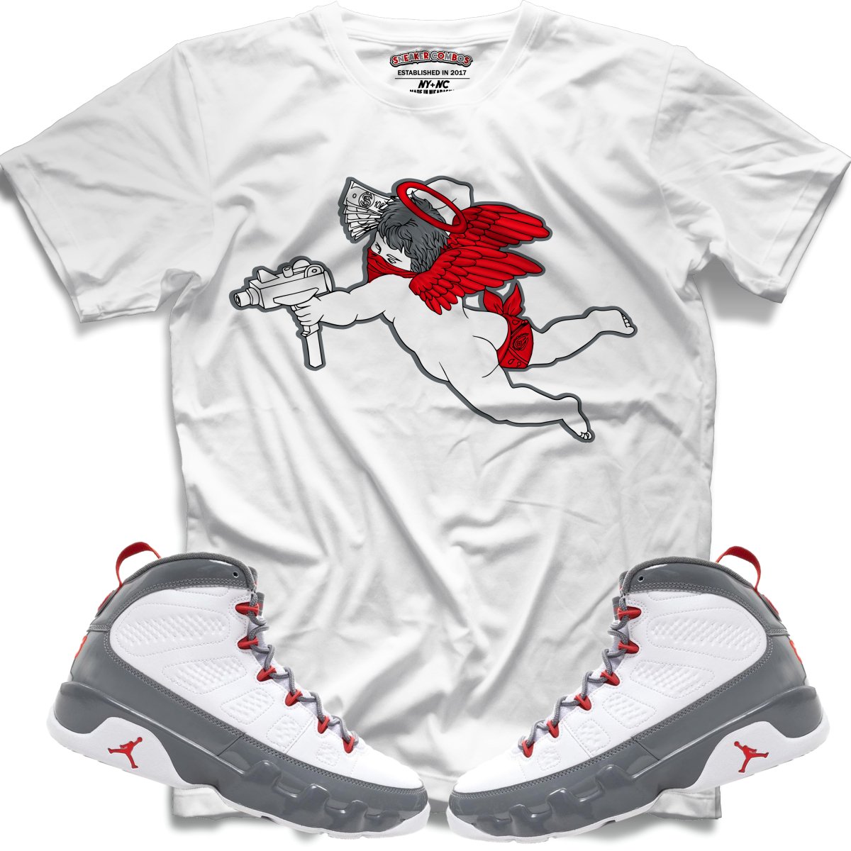 Uzi Angel (Retro 9 Fire Red) T-Shirt - Misguided