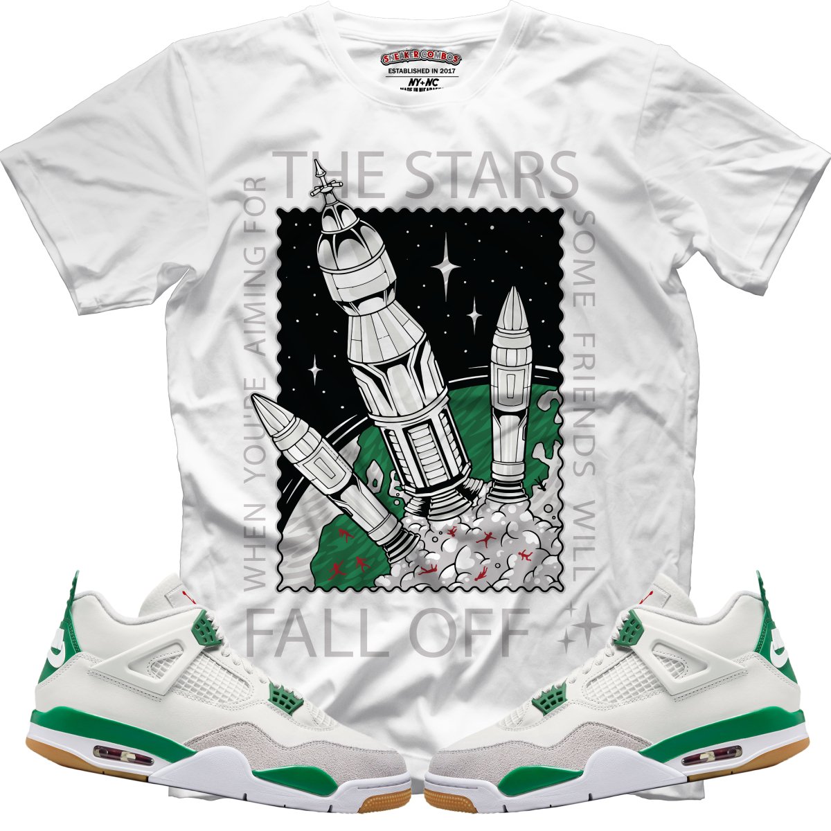 When Aiming For The Stars (NIKE SB X AIR JORDAN 4 PINE GREEN) T-Shirt - Misguided