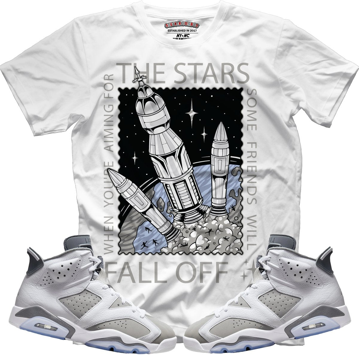 When Aiming For The Stars (Retro 6 Cool Grey) T-Shirt - Misguided